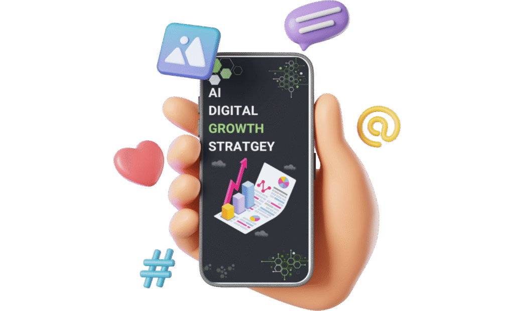Mobile mockup showcasing Ai Digital Marketing strategy and digital marketing performance
