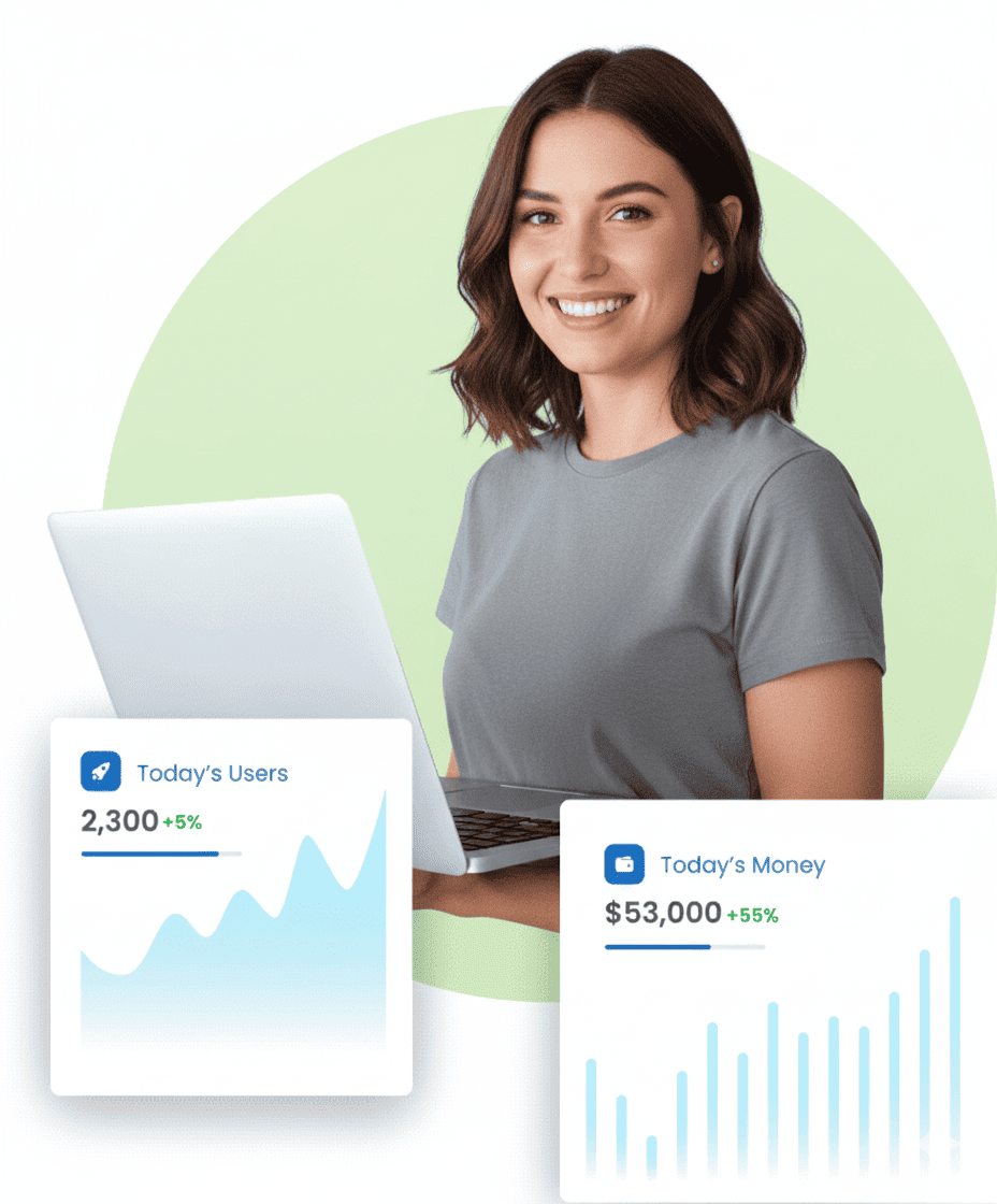 Digital marketing expert analyzing website growth and SEO performance with analytics dashboard Digirisen AI